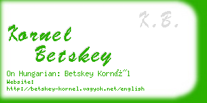 kornel betskey business card